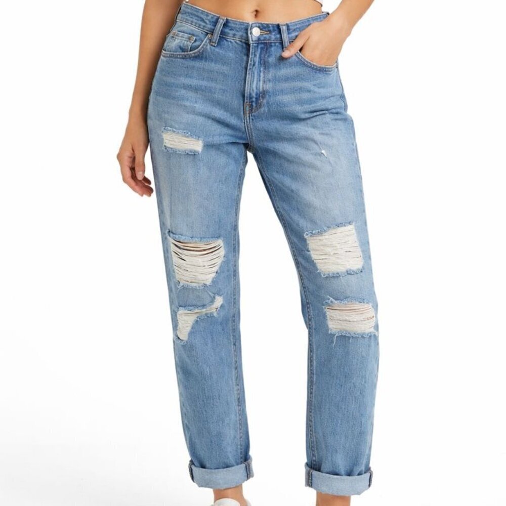 Rag & Bone Kingston Light Blue Distressed Cropped Jeans Size 25